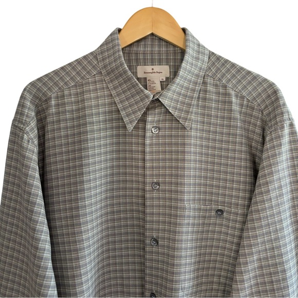 ERMENEGILDO ZENGA | Men’s Tan Plaid Button down Shirt Beige Gray Xl - Picture 2 of 10